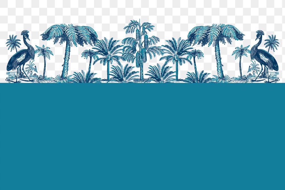 Tropical border png in transparent with blue background
