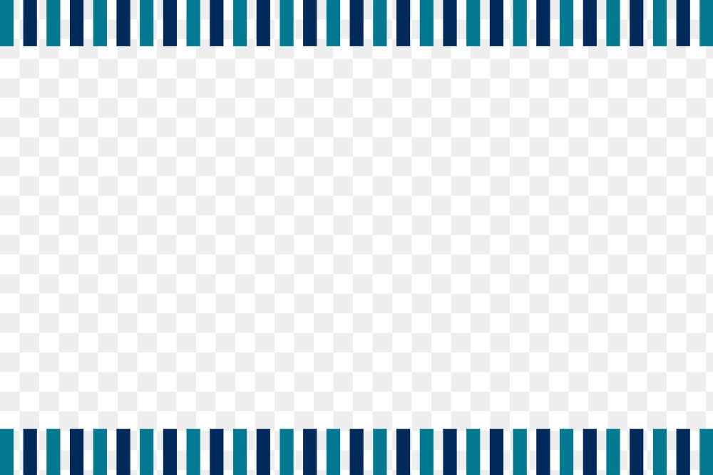 Striped border png in blue and black tone transparent background