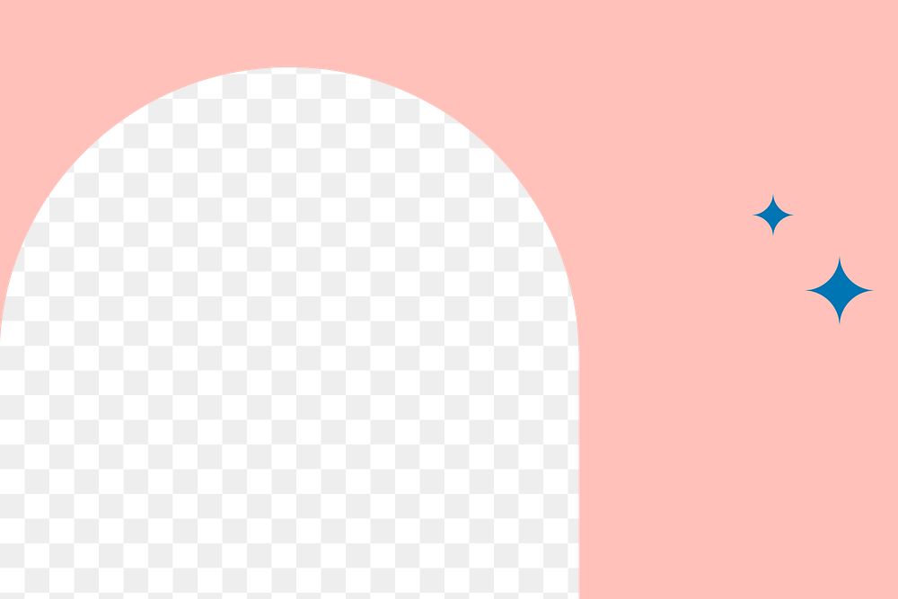 Pastel pink png frame with twinkle stars