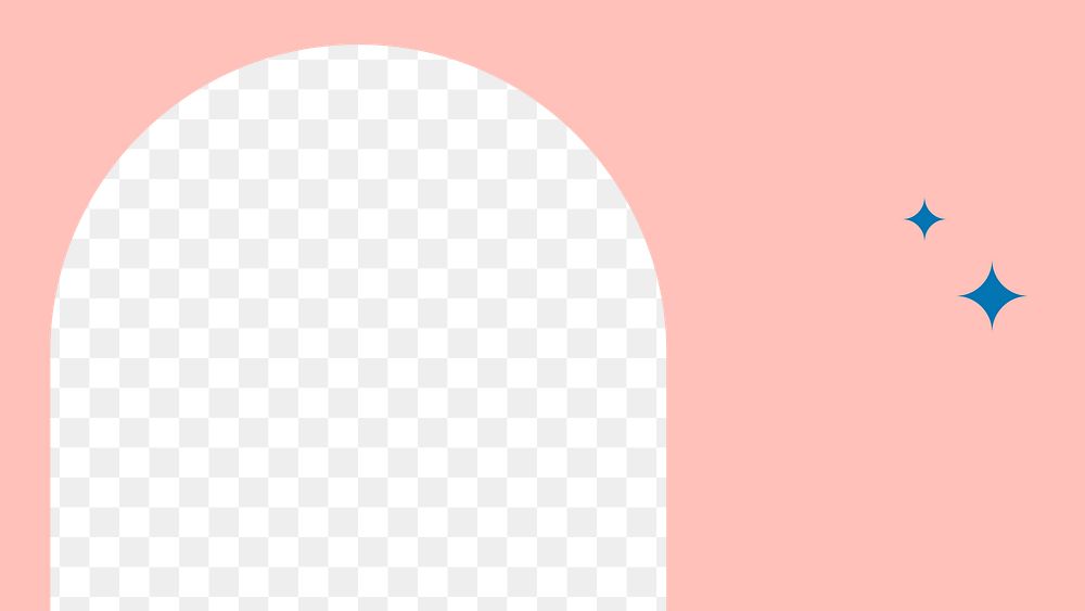 Pastel pink png frame with twinkle stars