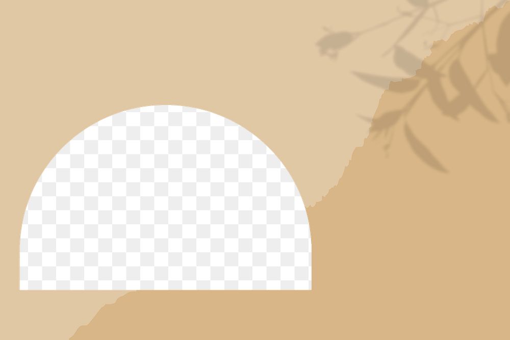 Frame png in yellow muted tone with leaf shadow