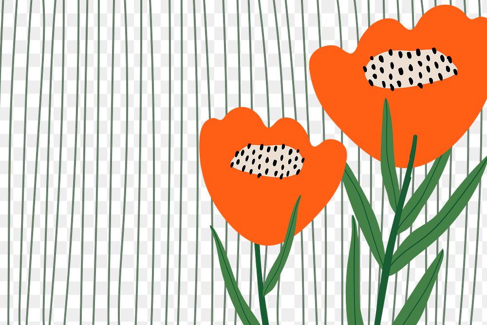 Poppy patterned png background transparent