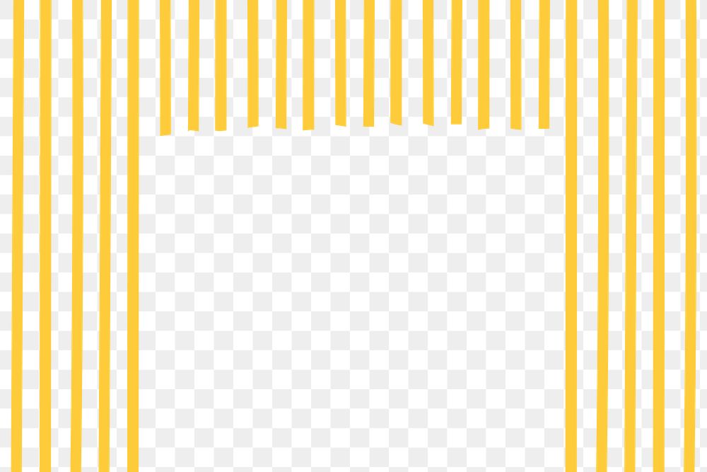 Spaghetti png striped frame background in yellow doodle style