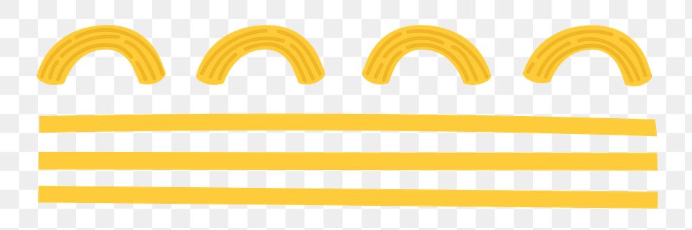 Macaroni png pasta food doodle in yellow cute graphic