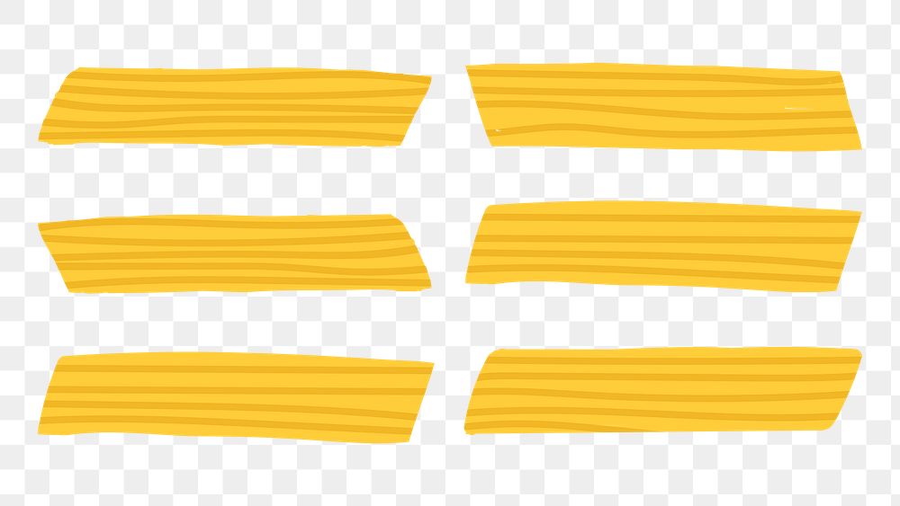 Penne png pasta food doodle in yellow cute graphic