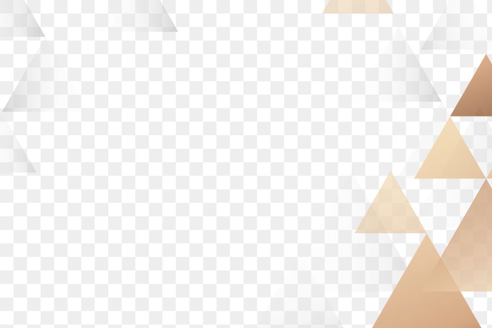 Abstract gold png background, geometric border in transparent modern design