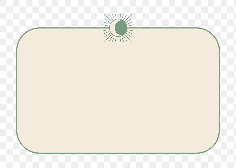 Notification box png frame, minimal beige design, transparent background