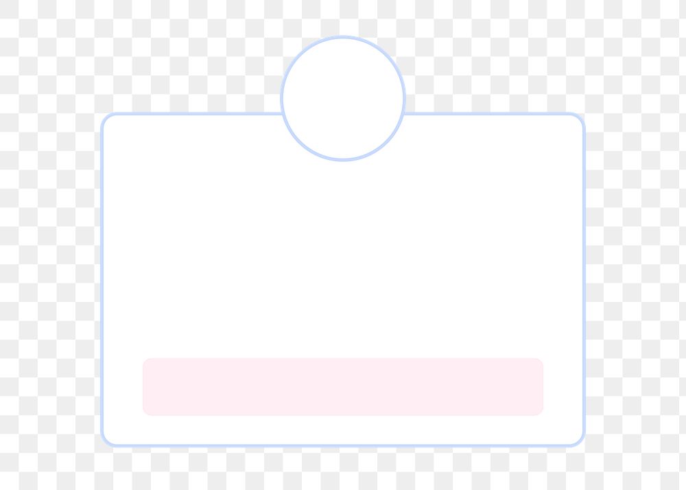 Notification box png frame, minimal white design, transparent background