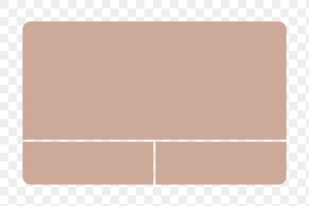 Notification box png frame, minimal brown design, transparent background
