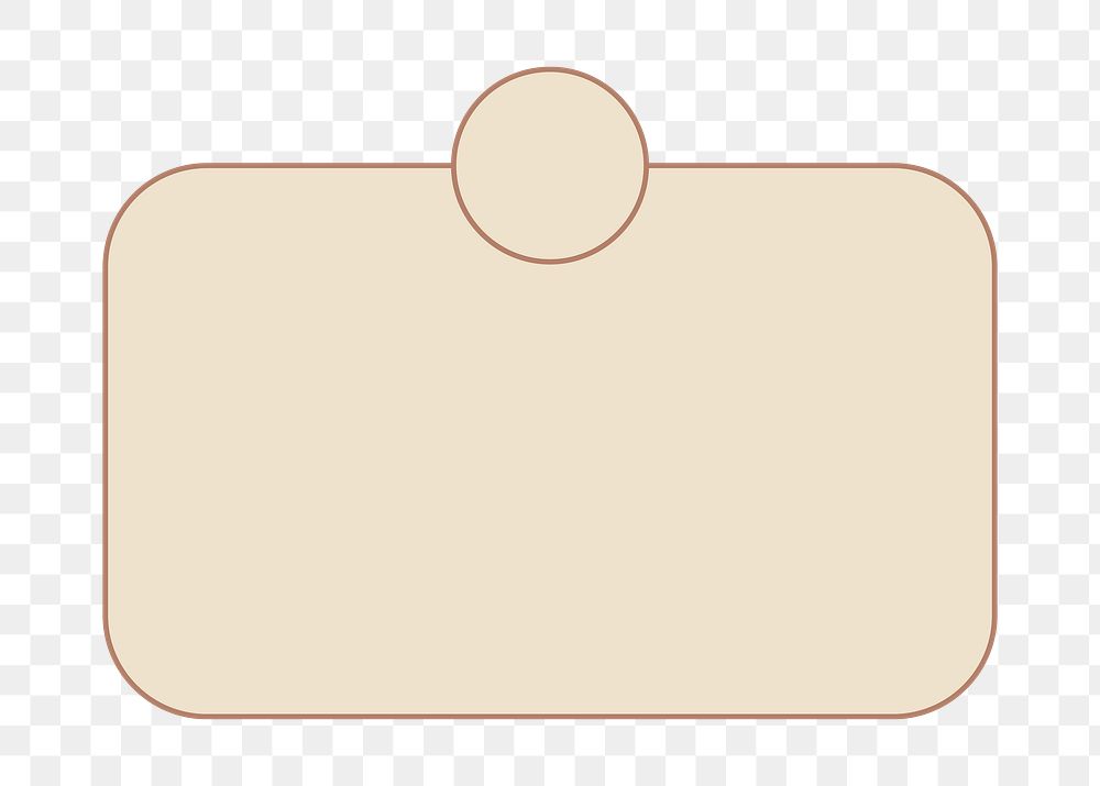Notification box png frame, minimal beige design, transparent background