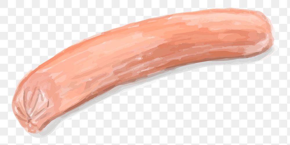 Pink sausage food png sticker hand drawn