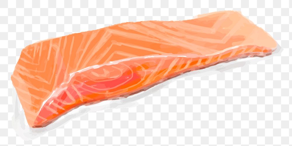 Salmon fillet png sticker hand drawn
