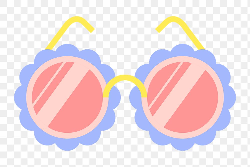 Colorful flower sunglasses sticker