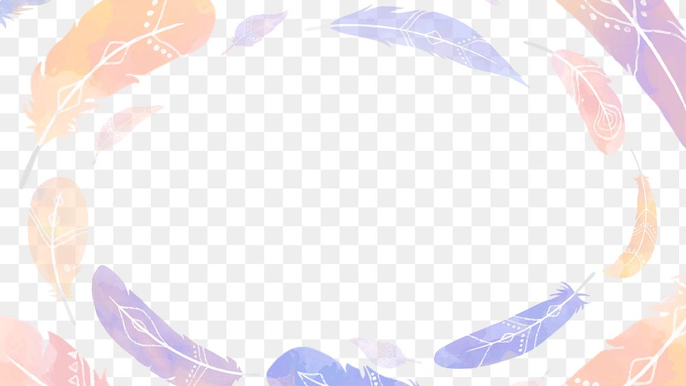 Frame png pastel purple Bohemian feather