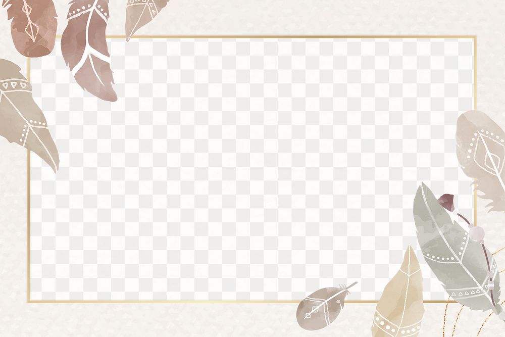 Rectangular png Bohemian style frame