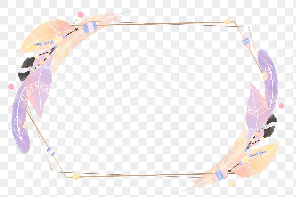 Hexagonal frame png Boho style