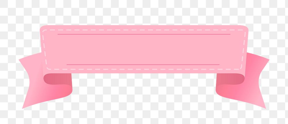 PNG Ribbon sticker, pink banner on transparent background