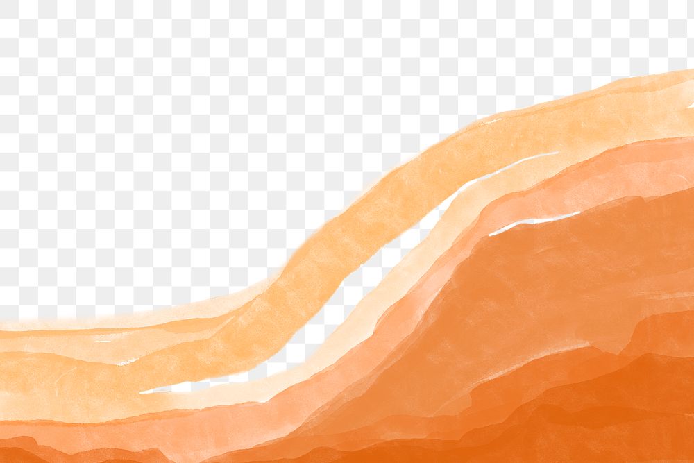 Png border watercolor background in orange