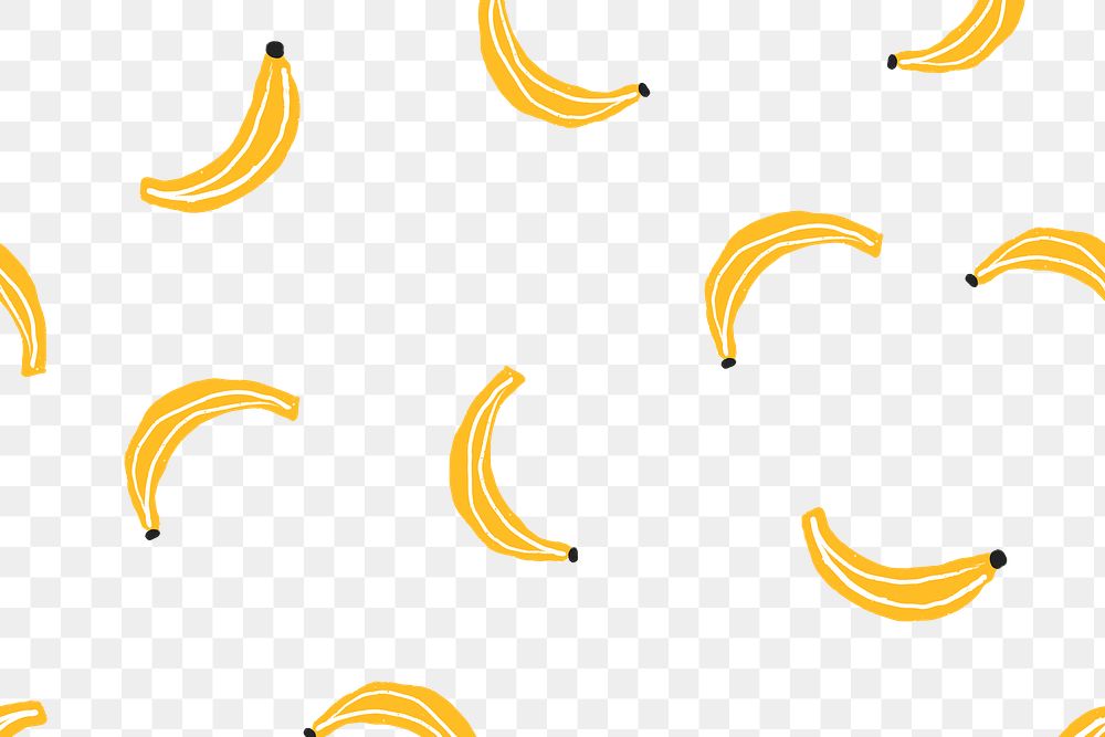 PNG banana background, transparent pattern