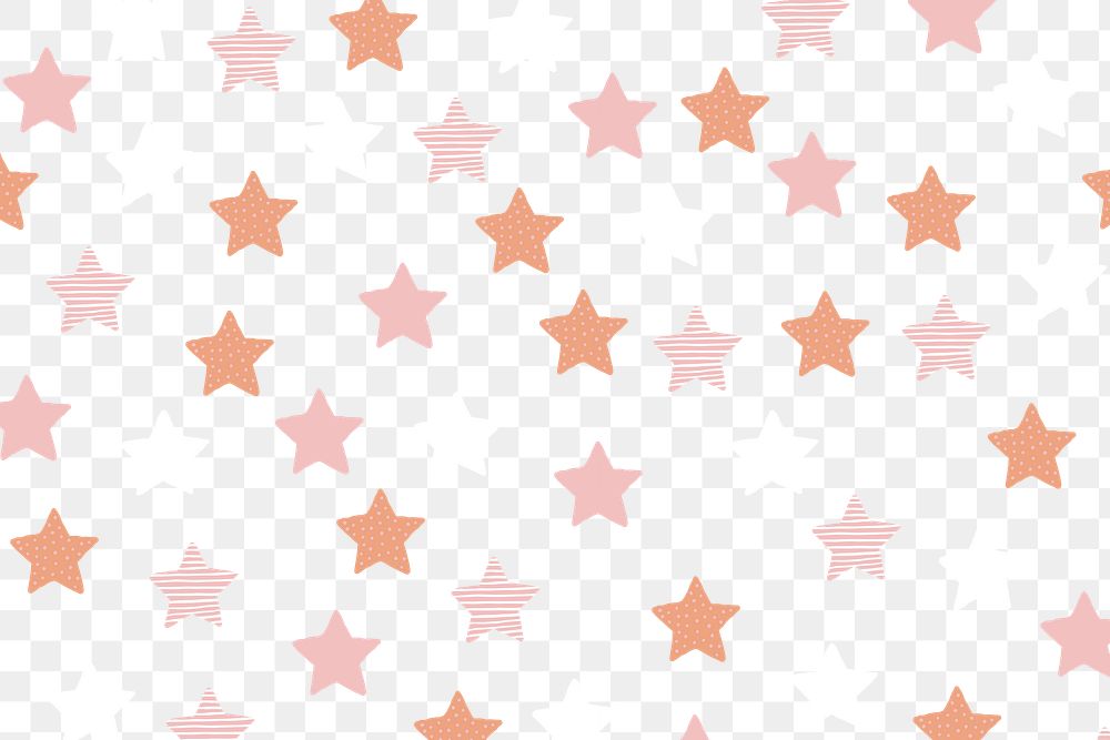 PNG star background, transparent cute pattern