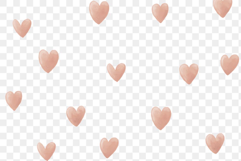 Heart pattern PNG background, transparent cute pattern
