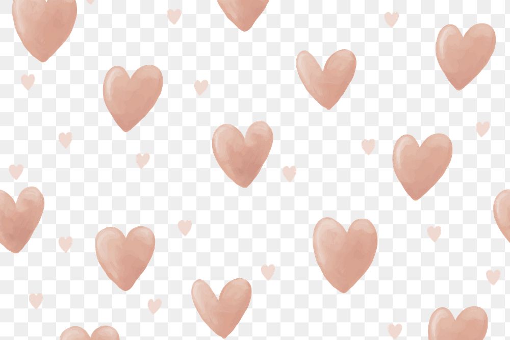 PNG heart background, transparent cute pattern