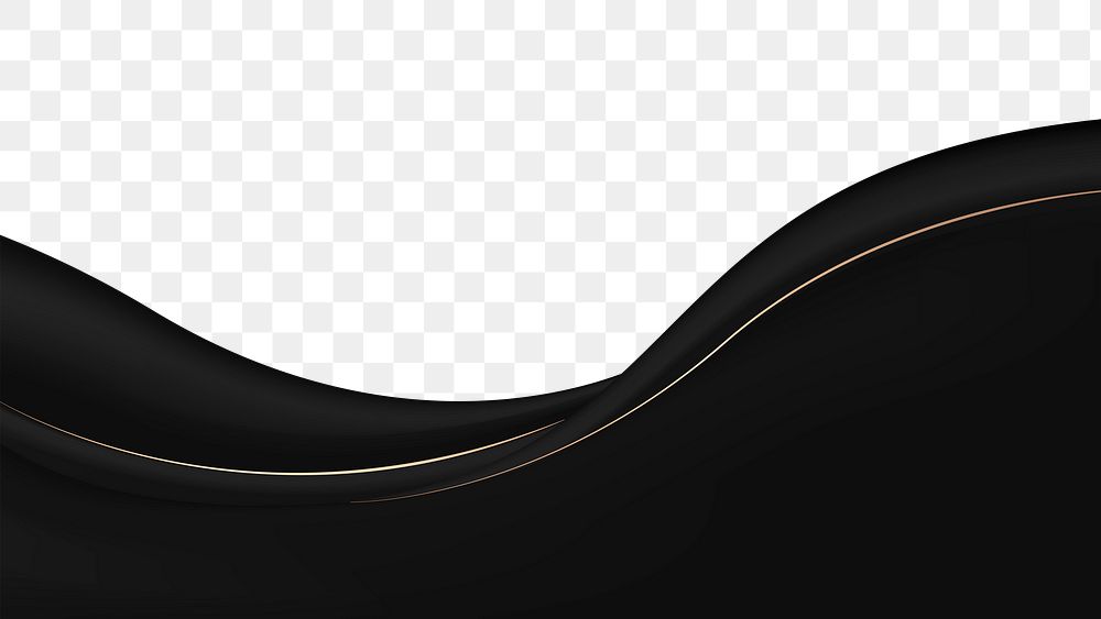 Wave border png, black abstract design
