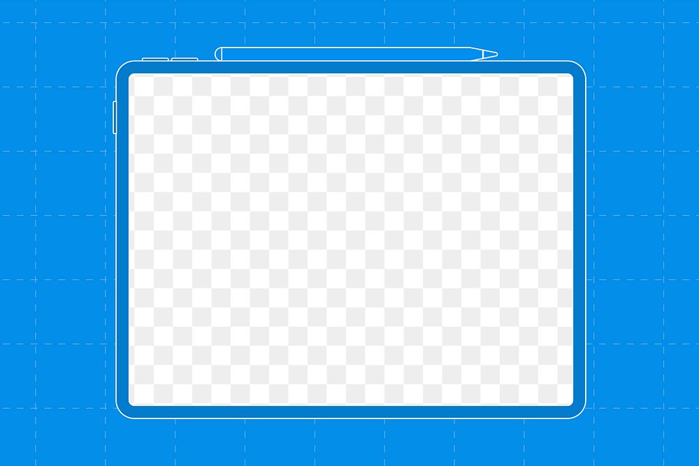 iPad png screen mockup, digital device illustration