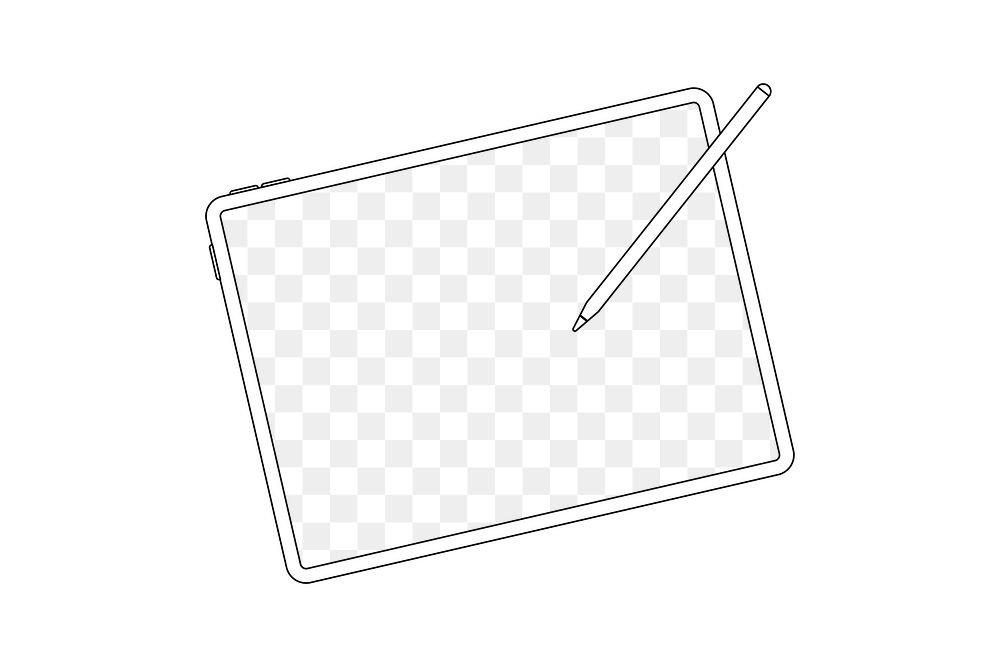 iPad png transparent screen mockup, digital device illustration
