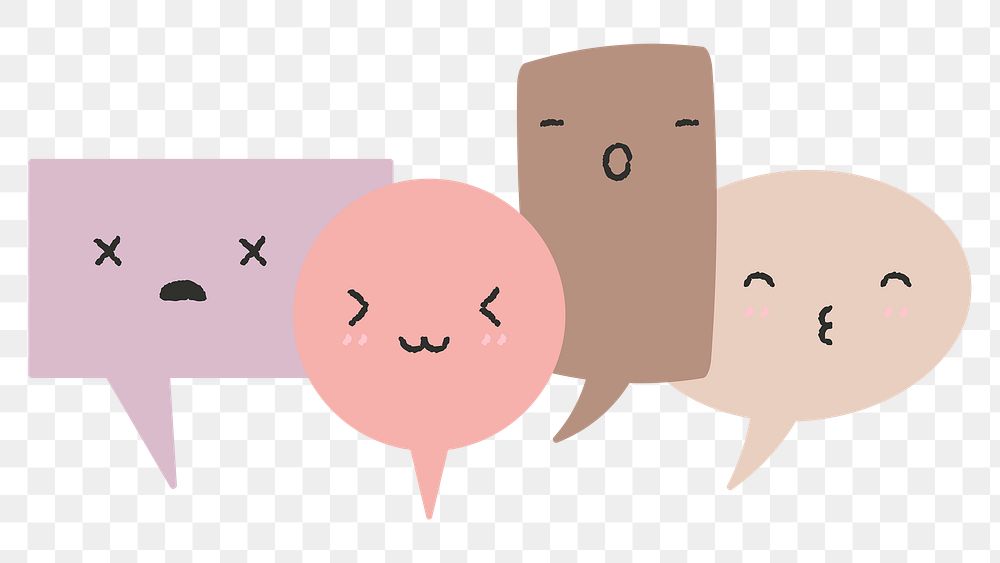 PNG cute speech bubble sticker, pastel comic design
