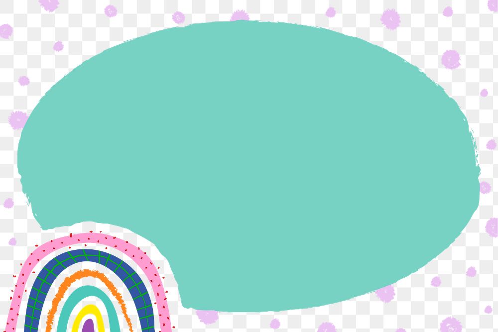 Frame PNG sticker, funky doodle rainbow border design
