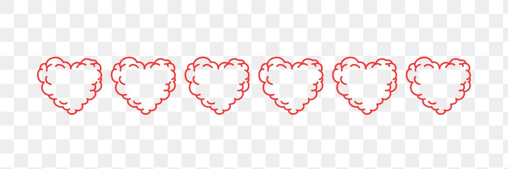 Heart PNG clipart, text divider design transparent background