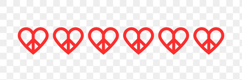 Peace PNG, heart sticker, text divider design