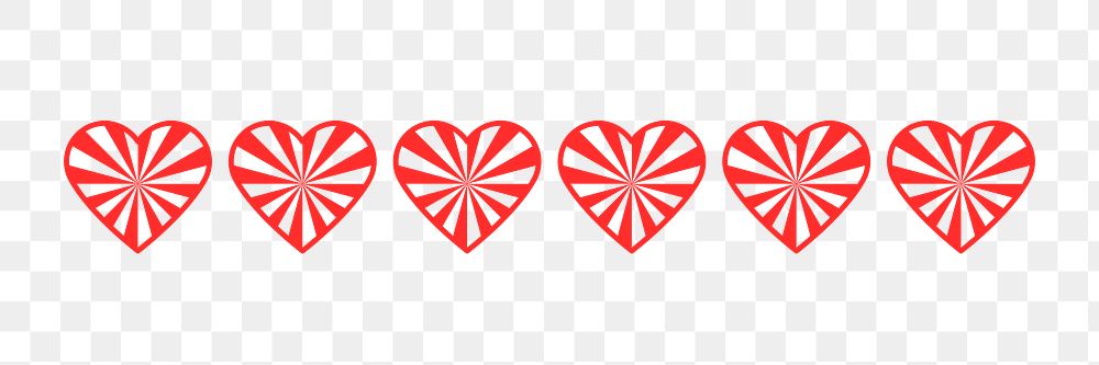 Red heart PNG sticker, text divider design