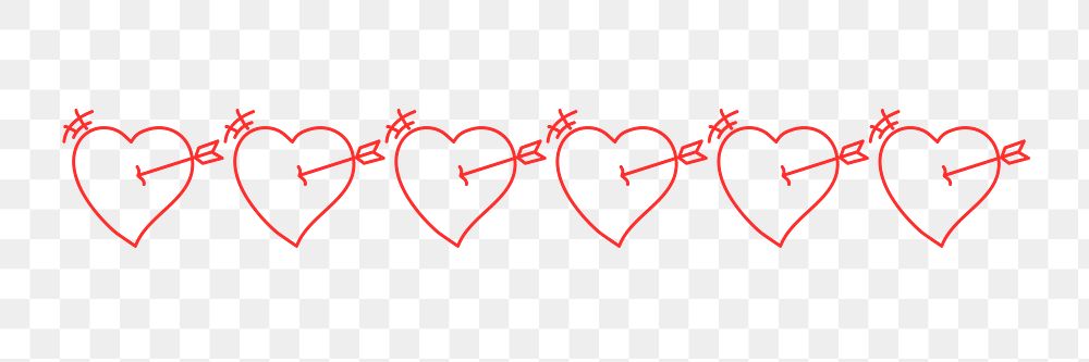 Heart divider PNG, cute love sticker