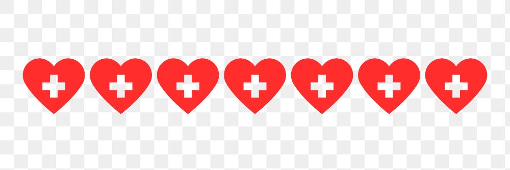 Heart PNG healthcare clipart, text divider design transparent background