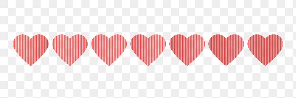 Simple heart PNG divider, cute love clipart