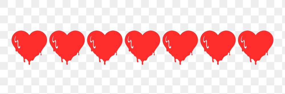 Heart PNG sticker, text divider design