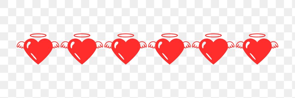 Angel heart PNG sticker, text divider design
