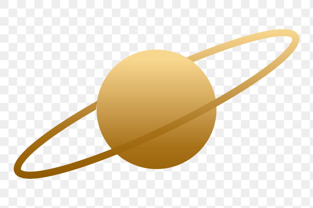 Galaxy saturn png sticker, gold aesthetic planet art, gradient graphic