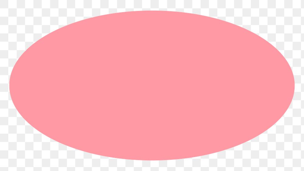 Ellipse png sticker geometric shape, pink retro flat clipart