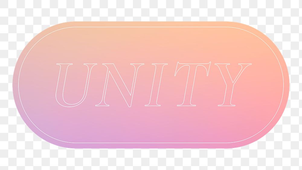Unity png sticker, empowerment typography, retro gradient clipart