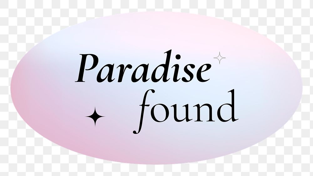 Paradise found png sticker, retro typography, geometric clipart