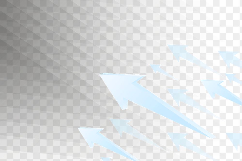 Arrow png background, technology blue gradient border, direction symbol clipart