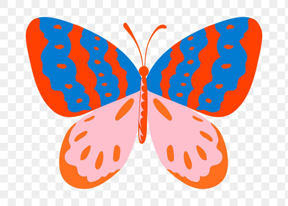 Pop art butterfly png sticker pink design element