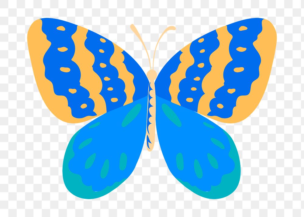 Pop art butterfly png sticker colorful design element