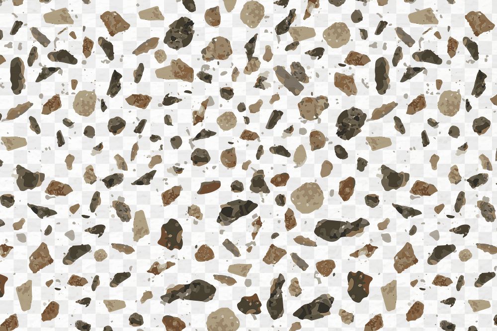 Brown Terrazzo pattern png, transparent background, abstract design