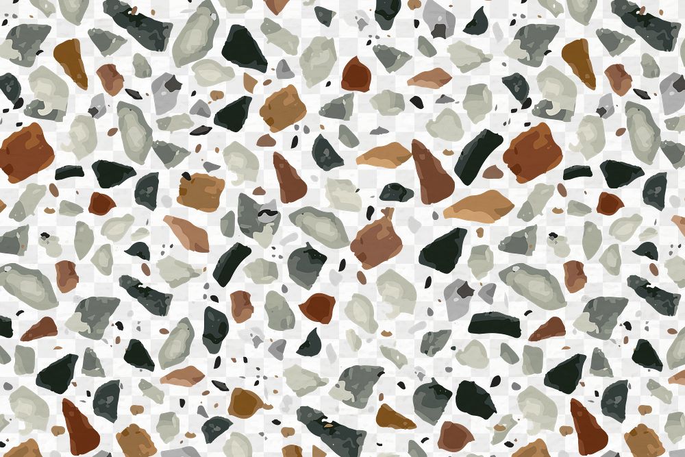  Terrazzo pattern png, transparent background, abstract design