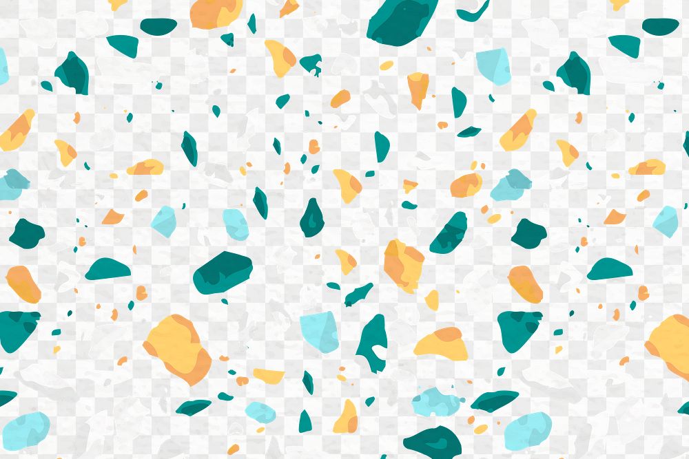 Colorful Terrazzo pattern png, transparent background, abstract design