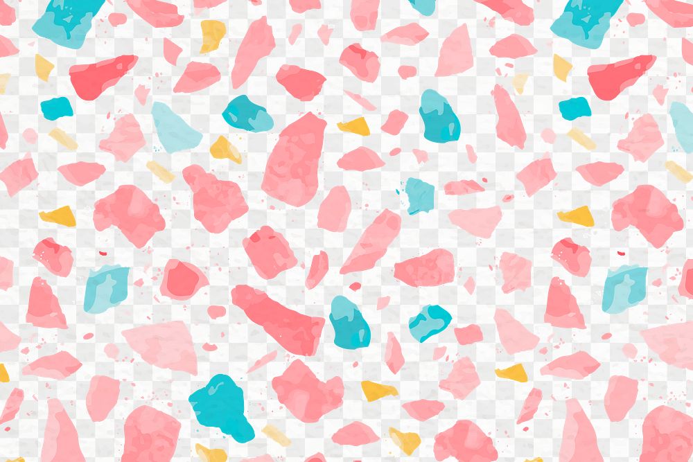 Pink Terrazzo pattern png, transparent background, abstract design